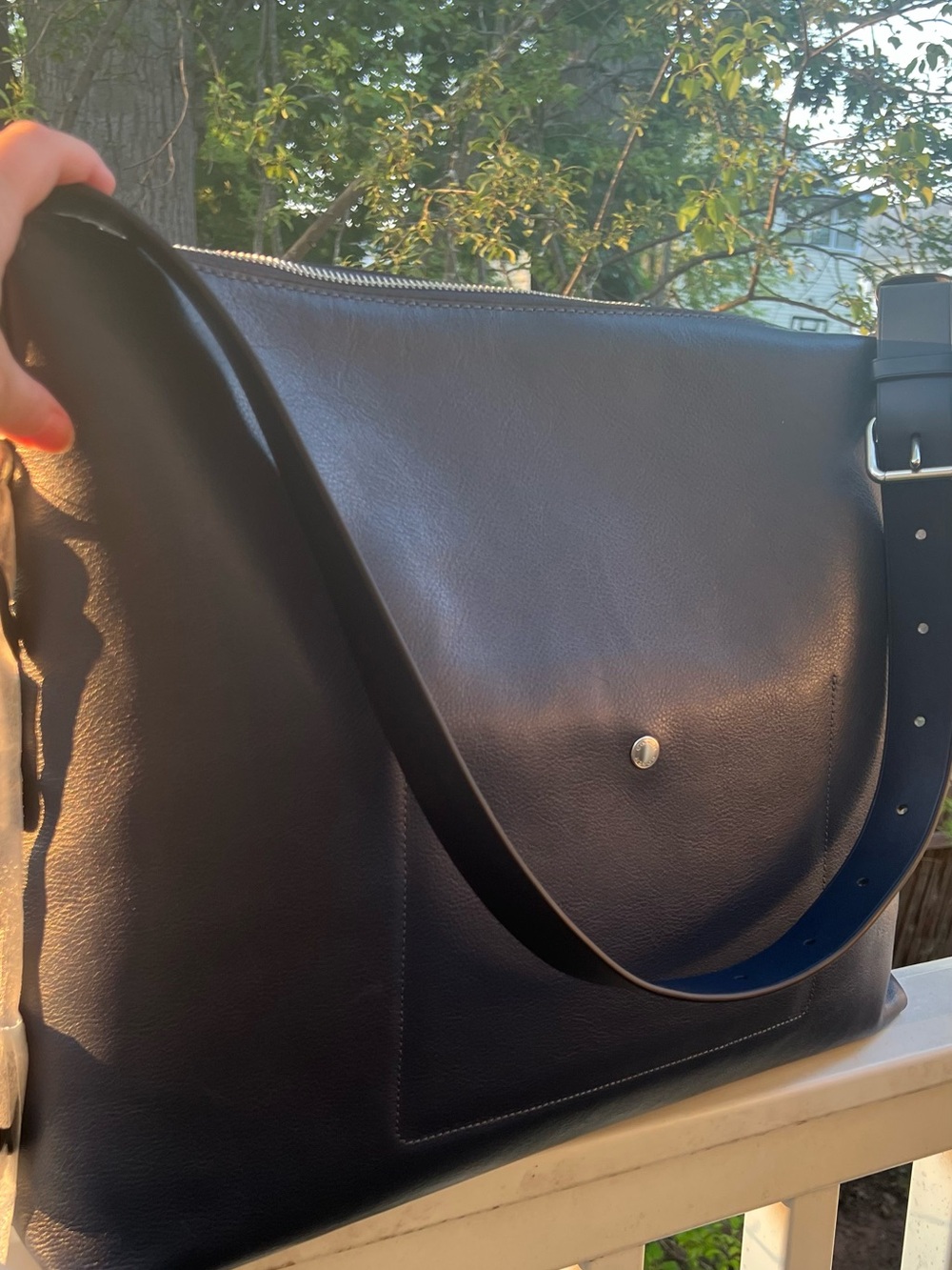 Coach Navy Blue Leather Mott Messenger bag sold out online - Picture 9 of 16